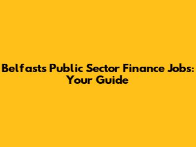 Belfast's Public Sector Finance Jobs: Your Guide