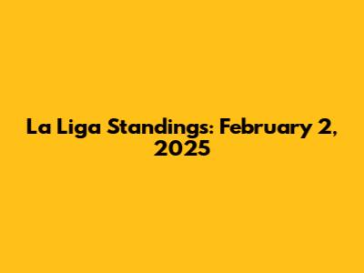 La Liga Standings: February 2, 2025